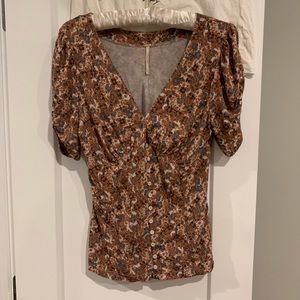 Stretch jersey free people button down top